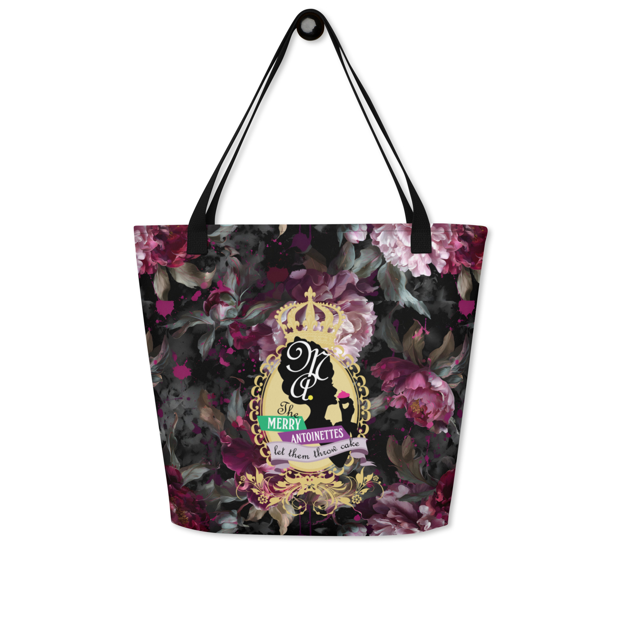 Krewe Crest Floral All-Over Print Large Tote Bag - Image 2