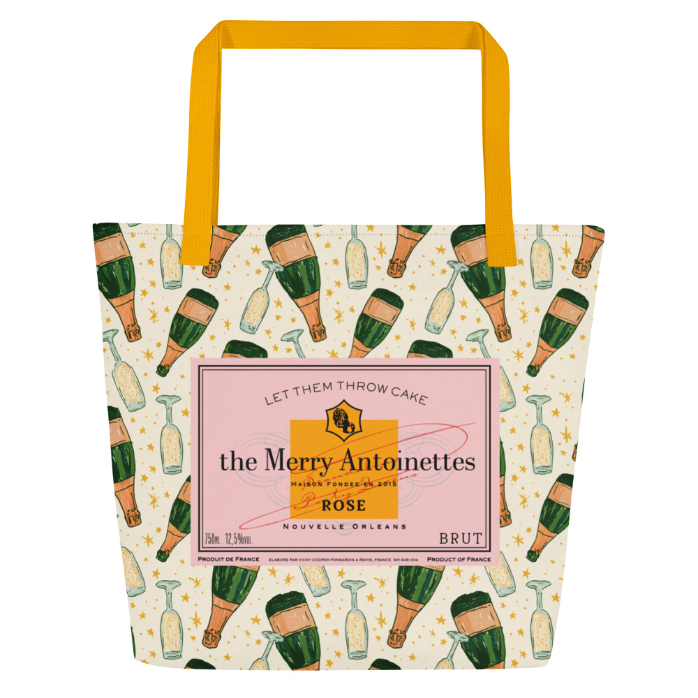Rose' Champagne All-Over Print Large Tote Bag - Image 2