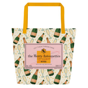 Rose' Champagne All-Over Print Large Tote Bag