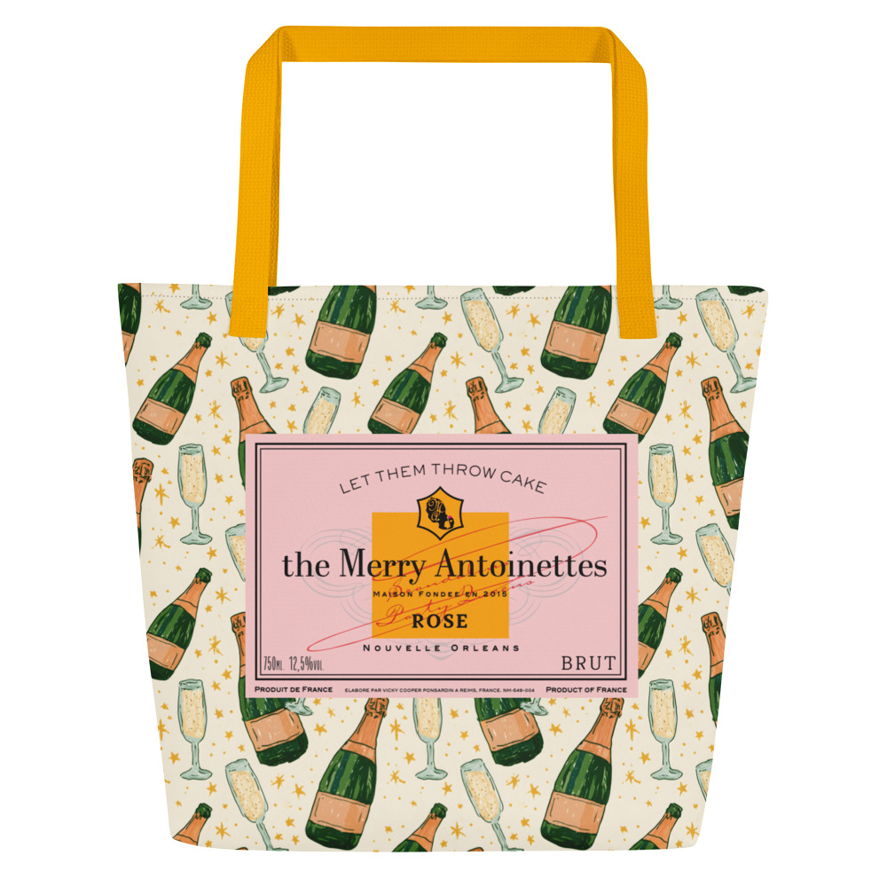 Rose' Champagne All-Over Print Large Tote Bag
