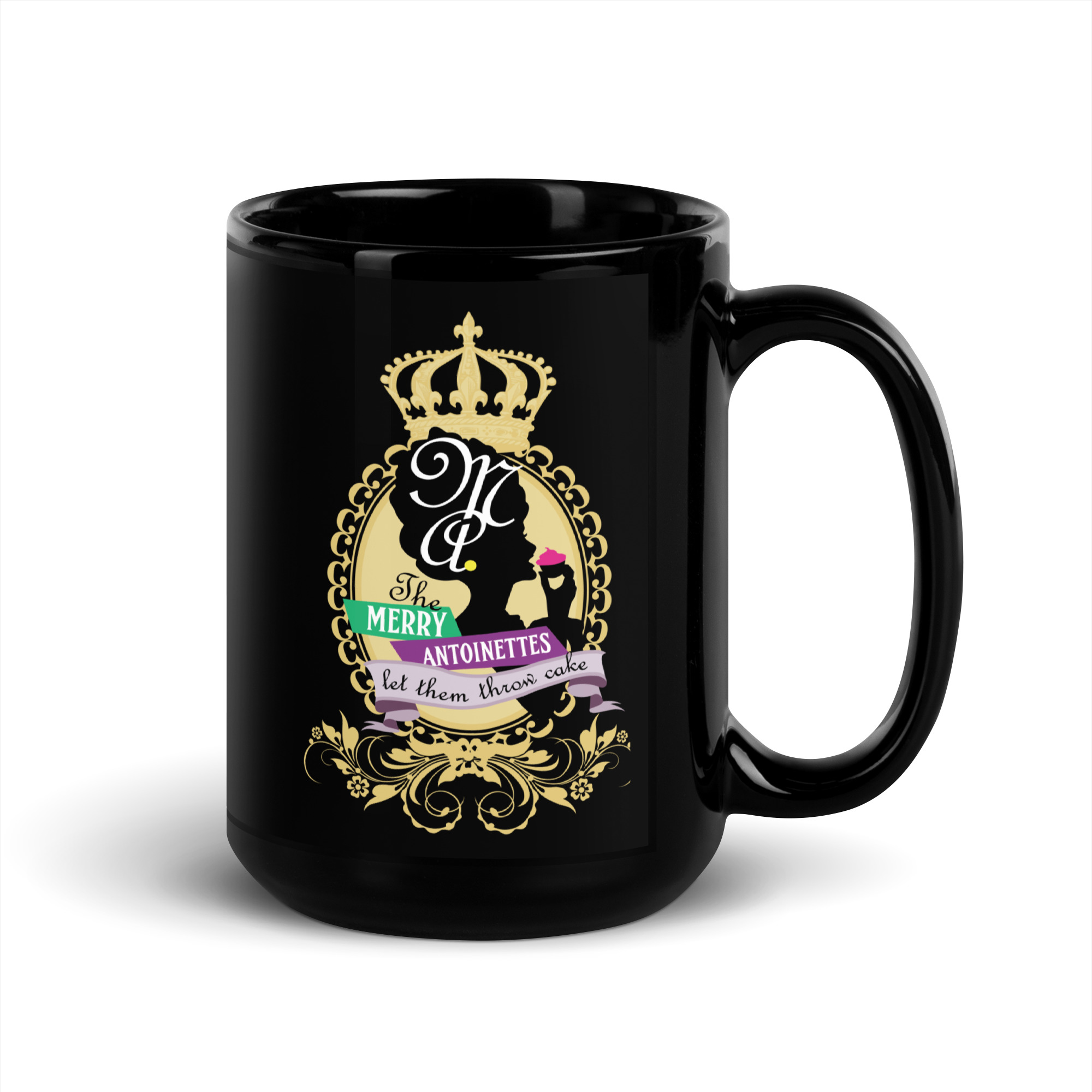 Krewe Crest 15oz Black Glossy Mug - Image 2
