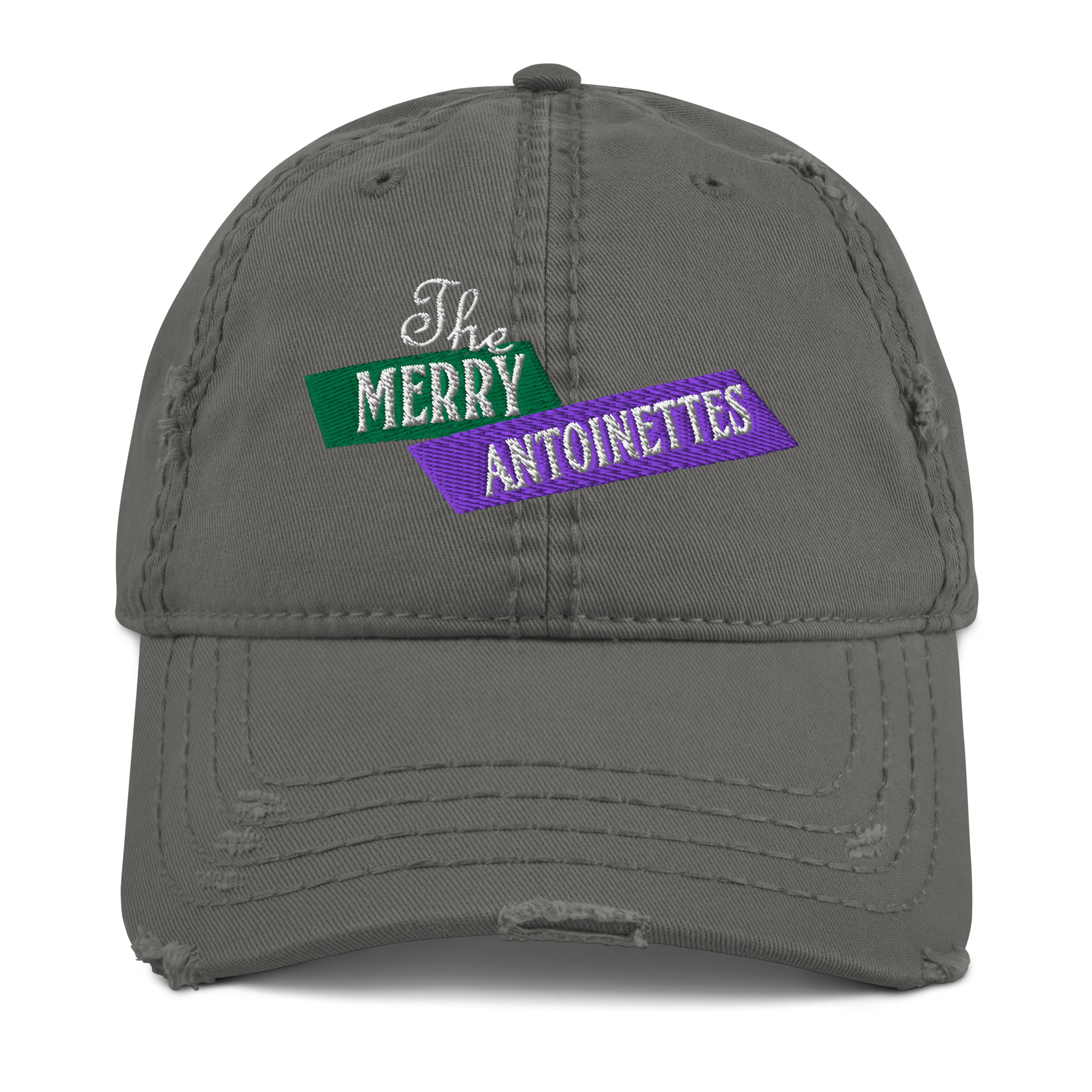 Merry Embroidered Distressed Dad Hat - Image 3