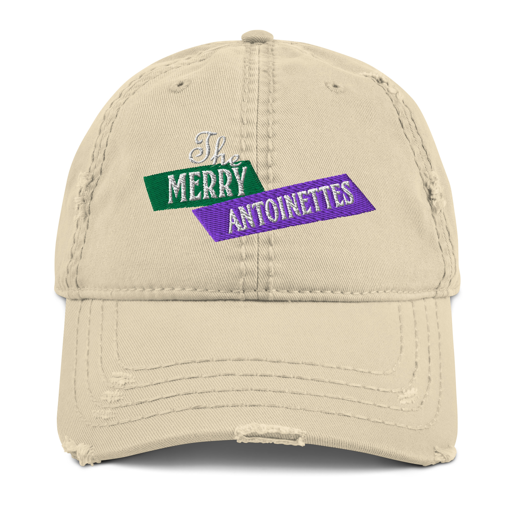 Merry Embroidered Distressed Dad Hat - Image 5