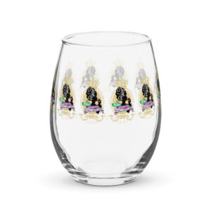 Krewe Crest Stemless Wine Glass